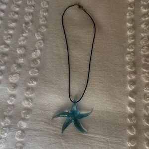 Blue Starfish Pendant Necklace
